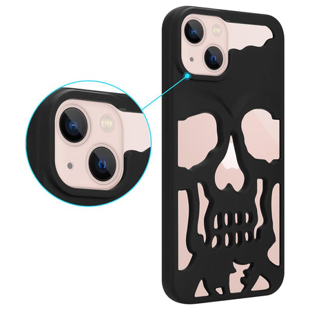 ETUI SKULL IPHONE 12 / 12 PRO, MATT BLACK / CZARNY