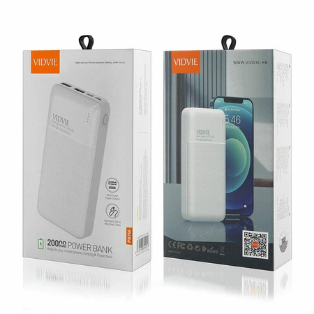 VIDVIE PB766 20,000 mAh powerbank white