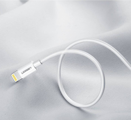 Ugreen kabel przewód USB - Lightning MFI 1m 2,4A biały (20728)