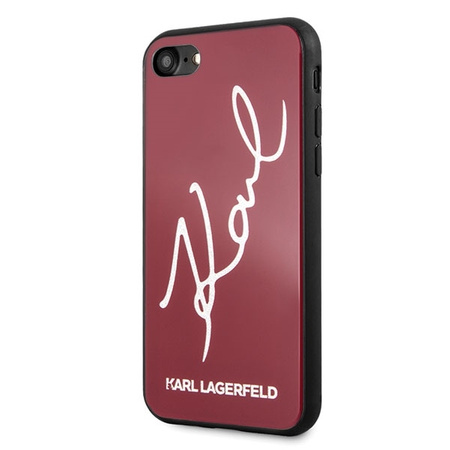 Etui Karl Lagerfeld KLHCI8DLKSRE iPhone 7/8 czerwony/red hard case Signature Glitter