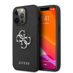 Oryginalne Etui IPHONE 13 PRO / 13 6,1" Guess Hardcase Saffiano 4G Metal Logo GUHCP13LSA4GSBK czarne