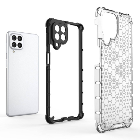 Honeycomb case armored cover with a gel frame for Samsung Galaxy M53 5G black