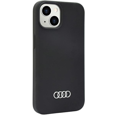 Audi Silikonhülle iPhone 14 6,1&quot; schwarz/schwarz Hardcase AU-LSRIP14-Q3/D1-BK