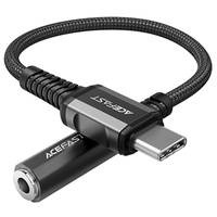 Acefast Audiokabel USB Typ C - 3,5 mm Miniklinke (weiblich) 18 cm, DAC, AUX schwarz (C1-07 schwarz)