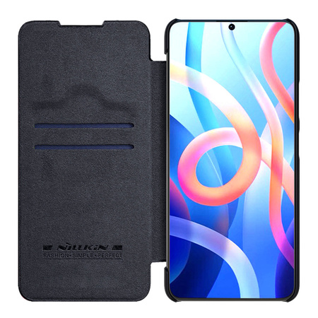 Nillkin Qin Case Case für Xiaomi Poco M4 Pro 5G Kameraschutz Holster Cover Flip Cover Schwarz