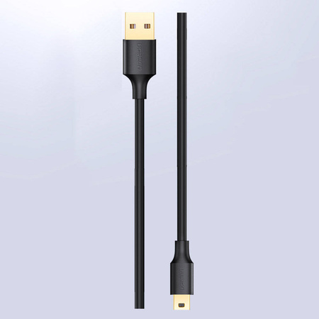 Ugreen 5-pinowy pozłacany  kabel USB - mini USB 0,5m czarny (US132)