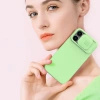 Nillkin CamShield Silky Silicone Case etui iPhone 14 Pro pokrowiec z osłoną na aparat niebieski