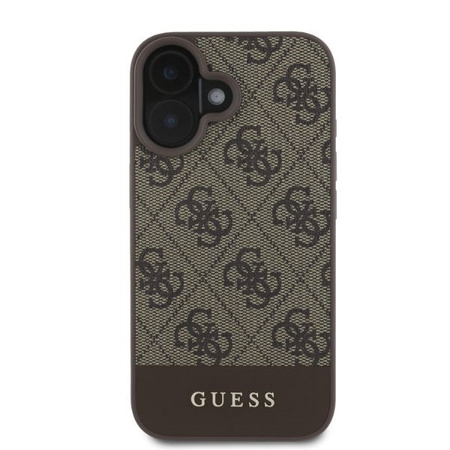 Guess GUHCP16SG4GLBR iPhone 16 brązowy/brown HC PC/TPU 4G PU Bottom Stripe