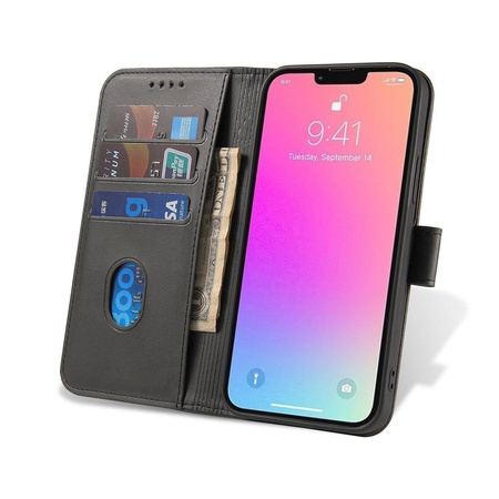 Magnet Case case for Vivo X80 Pro flip cover wallet stand black