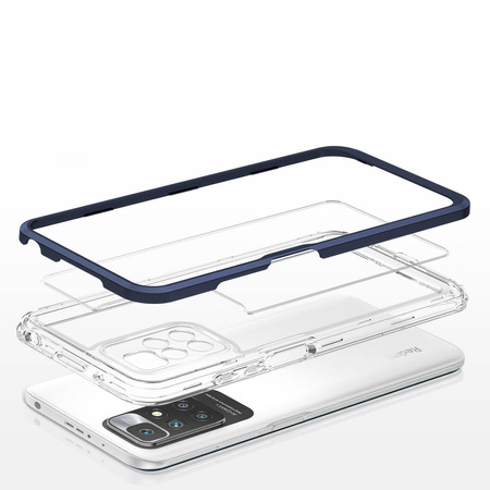 Clear 3in1 etui do Xiaomi Redmi 10 żelowy pokrowiec z ramką niebieski