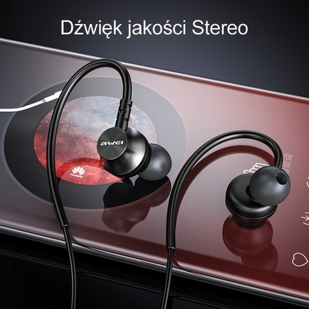 AWEI słuchawki stereo L3 3,5mm jack czarny/black