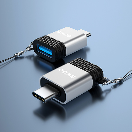 BWOO adapter BZ-35 USB - USB-C szary OTG