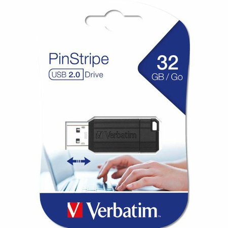 Verbatim Pendrive 32GB USB-A 2.0 PinStripe czarny/black 49064