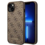 Original Handyhülle IPHONE 14 Guess Hard Case 4G Metal Gold Logo braun