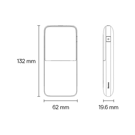 Baseus Baseus Pro 10000mAh 20W White Powerbank with USB Type A - USB Type C 3A 0.3m cable (PPBD040202)