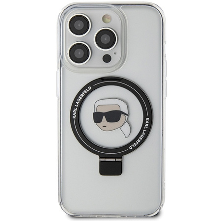 Karl Lagerfeld KLHMP15LHMRSKHH iPhone 15 Pro 6.1&quot; white/white hardcase Ring Stand Karl Head MagSafe