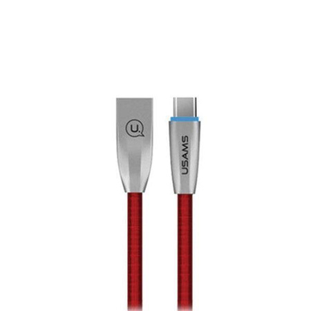 USAMS Kabel pleciony U-Light USB-C czerwony/red 1,2m TCZSUSB04 (US-SJ184)