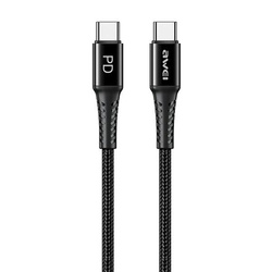 AWEI kabel CL-111T USB-C na USB-C 60W czarny/black