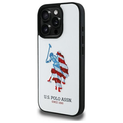 US Polo USHCP15XPUSH iPhone 15 Pro Max    6,7" biały/white Leather Big DH American Flag