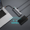 Baseus Metal Gleam 11w1 wielofunkcyjny HUB USB Typ C - 3x USB 3.2 Gen 1 5Gbps / USB Typ C PD 100W / 3,5 mm mini jack AUX / VGA Full HD 60Hz / 2x HDMI 4K 30Hz / czytnik kart TF i SD / RJ45 1Gbps szary (CAHUB-CT0G)