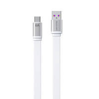 WK Design King Kong 2nd Gen series flat USB - USB Type C cable for fast charging / data transmission 6A 1.3m white (WDC-156)