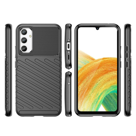 Thunder Case Hülle für Samsung Galaxy A34 5G Silikon Armor Case schwarz