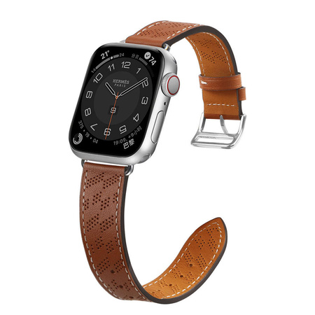 Strap Leather Apple Watch SE, 8, 7, 6, 5, 4, 3, 2, 1 (41, 40, 38 mm) bracelet brown