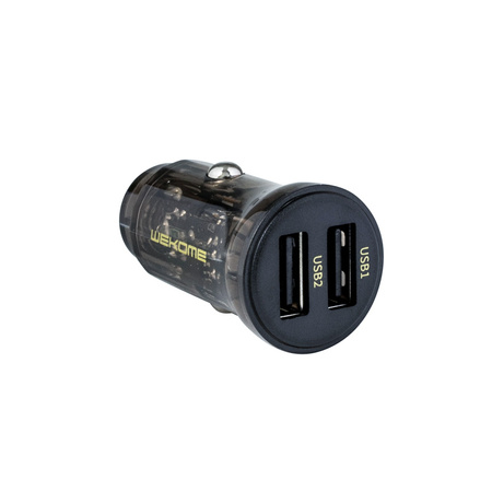 WEKOME WP-C40 Vanguard Series - Ładowarka samochodowa 2 x USB-A Fast Charging 15W (Czarny / Przezroczysty)