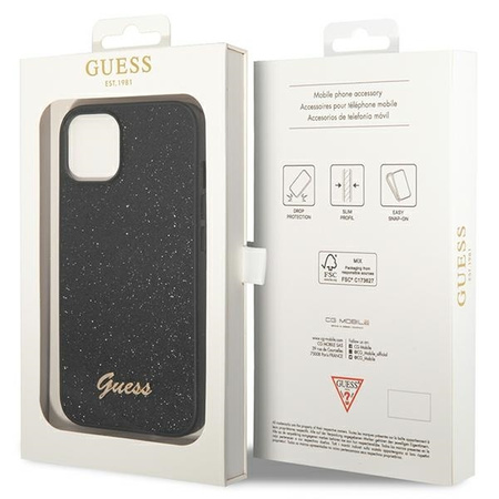 Guess GUHCP14MHGGSHK iPhone 14 Plus 6.7 &quot;black / black hard case Glitter Script