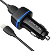 Borofone Ładowarka samochodowa BZ14 Max - 2xUSB - 2,4A z kablem USB na Lightning czarna