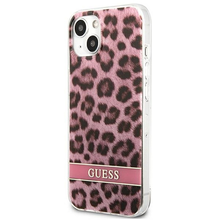 Schutzhülle IPHONE 13 MINI Guess Hardcase Leopard (GUHCP13SHSLEOP) rosa