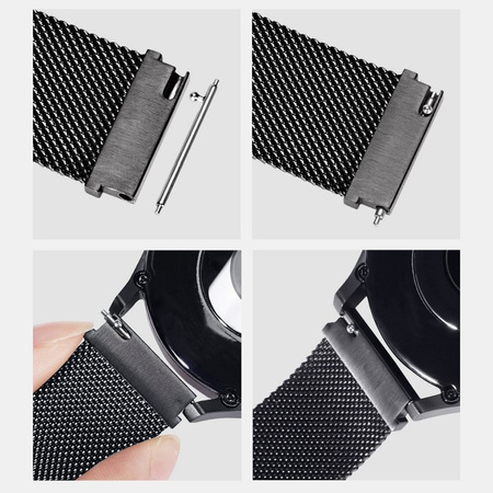 DUX DUCIS Milanese - pasek magnetyczny ze stali nierdzewnej do Apple Watch 42/44/45mm platynowy