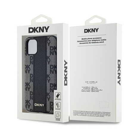 DKNY DKHMN61PCPVSLK iPhone 11 / Xr 6.1" czarny/black hardcase Leather Checkered Mono Pattern MagSafe