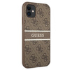 Guess GUHCN614GDBR iPhone 11 6,1" brązowy/brown hardcase 4G Stripe