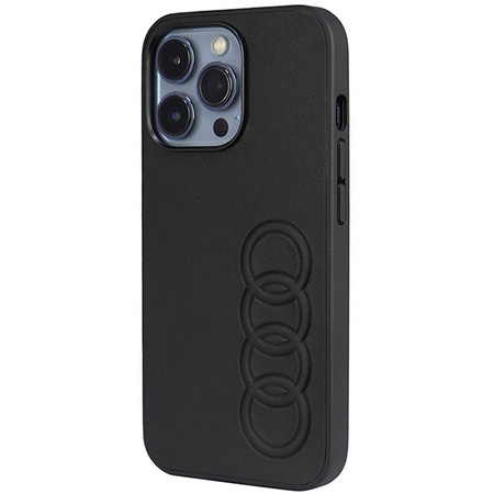 Audi Synthetic Leather iPhone 13 Pro / 13 6.1&quot; black/black hardcase AU-TPUPCIP13P-TT/D1-BK