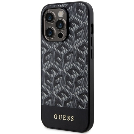 Guess GUHMP14LHGCFSEK iPhone 14 Pro 6.1" black/black hardcase GCube Stripes MagSafe