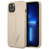 Original Handyhülle IPHONE 13 MINI Guess Hardcase Saffianotriangle Logo (GUHCP13SPSATLE) beige