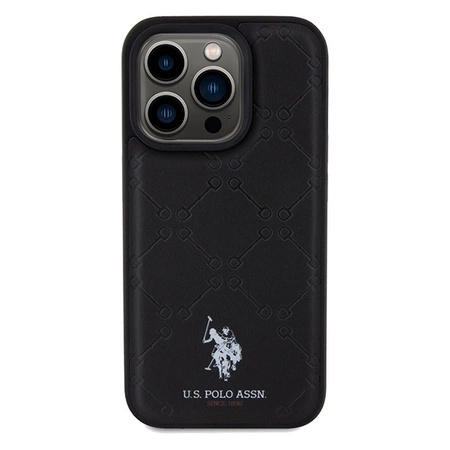 US Polo Assn. Case Yoke Pattern for iPhone 15 Pro Max - black