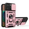 Hybrid Armor Camshield-Hülle mit Ständer und Kameraabdeckung für iPhone 15 Pro – Pink