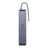 Baseus EliteJoy Gen2 uniwersalny HUB USB 12w1 z kablem USB-C 25cm podstawka pod notebook USB-A / USB-C / DP / HDMI / SD / TF / RJ45 / 3,5mm jack / PD 100W szary (WKSX030213)