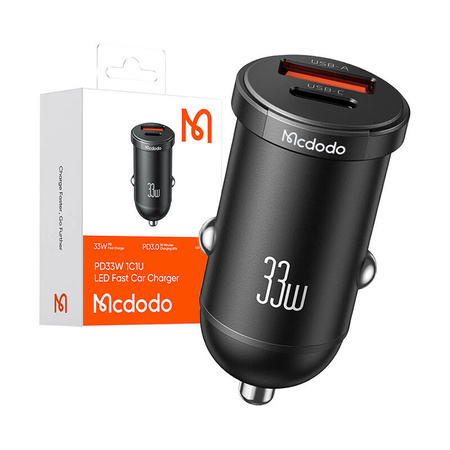 Ładowarka samochodowa Mcdodo CC-2320, USB-C + USB-A, 30W