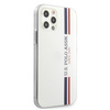 US Polo Assn Shiny Tricolor Stripes - Etui iPhone 12 Pro Max (biały)