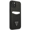 Schutzhülle IPHONE 13 MINI Guess Hardcase Saffianotriangle Logo Cardslot (GUHCP13SPSATPK) schwarz