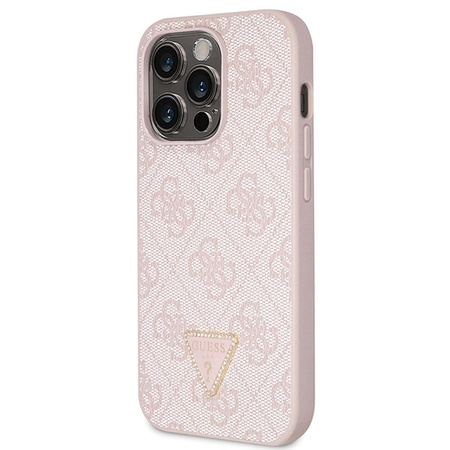 Original Case APPLE IPHONE 15 PRO Guess Hardcase Crossbody 4G Metal Logo (GUHCP15LP4TDSCPP) pink