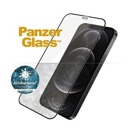 Szkło Hartowane 5D IPHONE 12 / 12 PRO PanzerGlass E2E Super+ Case Friendly AntiBacterial MicroFracture czarne