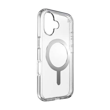 Speck Presidio Perfect-Clear MagSafe - Etui iPhone 16 (Clear / Chrome Finish / Serene Silver)