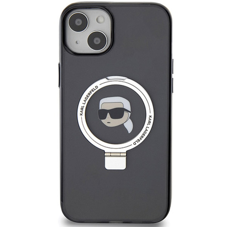 Karl Lagerfeld KLHMP15SHMRSKHK iPhone 15 6.1&quot; black/black hardcase Ring Stand Karl Head MagSafe