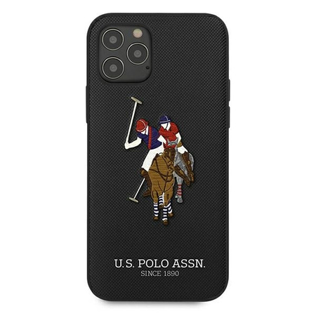 US Polo USHCP12MPUGFLBK iPhone 12/12 Pro 6,1" czarny/black Polo Embroidery Collection