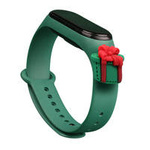 Strap Xmas replacement band strap for Xiaomi Mi Band 6 / Mi Band 5 Christmas holidays dark (green present)