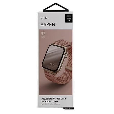 UNIQ pasek Aspen Apple Watch 44/42/45mm Braided różowy/grapefruit pink